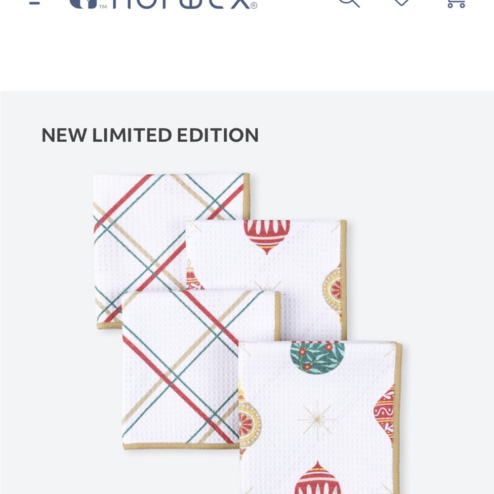 Norwex Limited Edition Kitchen Linens - White, Red, Green, Gold